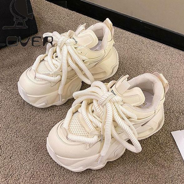 

Thick-soled heightening women s shoes autumn lightweight breathable shoes women s skirt sneakers 35 білий