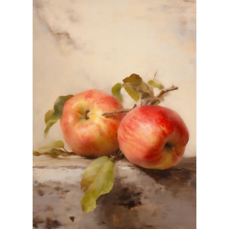 

Яблоко Лимонное Дерево Натюрморт Холст Картина Постер Винтажный Принт Фруктов, Нейтральный Ботанический Антикварный Кухонный Настенный Арт Домашний Декор 21cm×30cm NoFrame