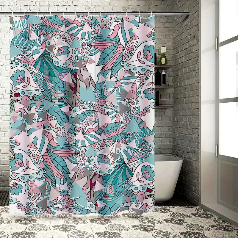 Colorful Mandala Shower CurtainBath Decor for Home Bathroom Waterproof Fabric with Hooks, 72 x 84 Inches Pink Blue White Purple