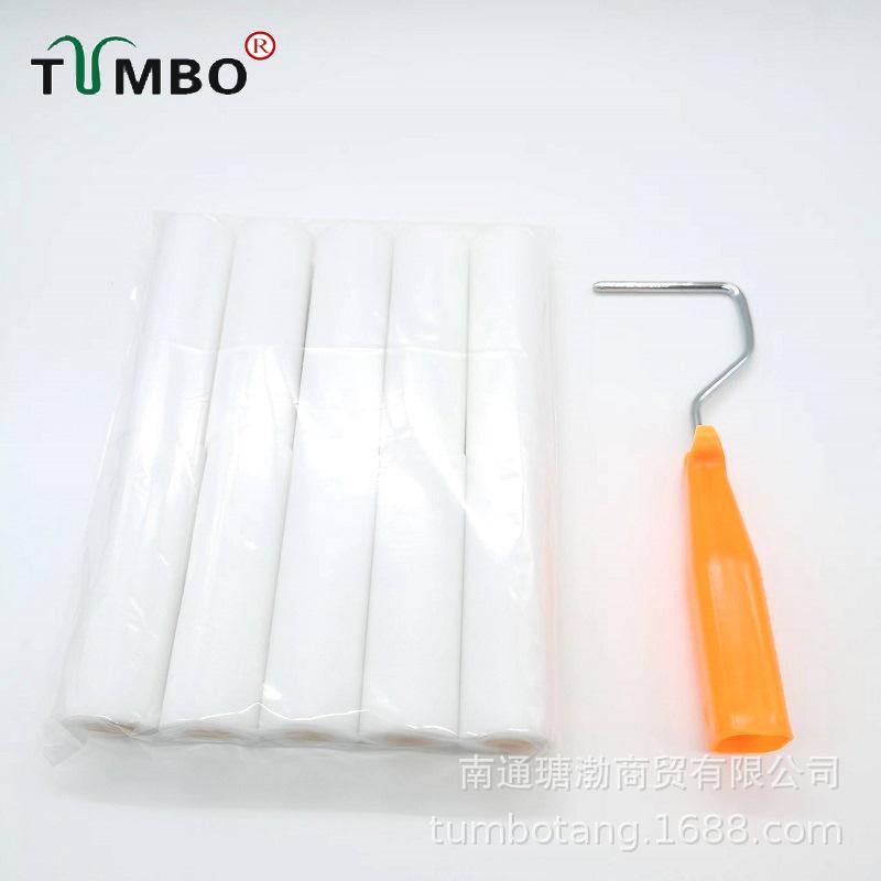 High-Density 4-Inch Water-Based Flat Head Sponge Roller Brush for Furniture Paint Touch-Ups - No Brush Marks