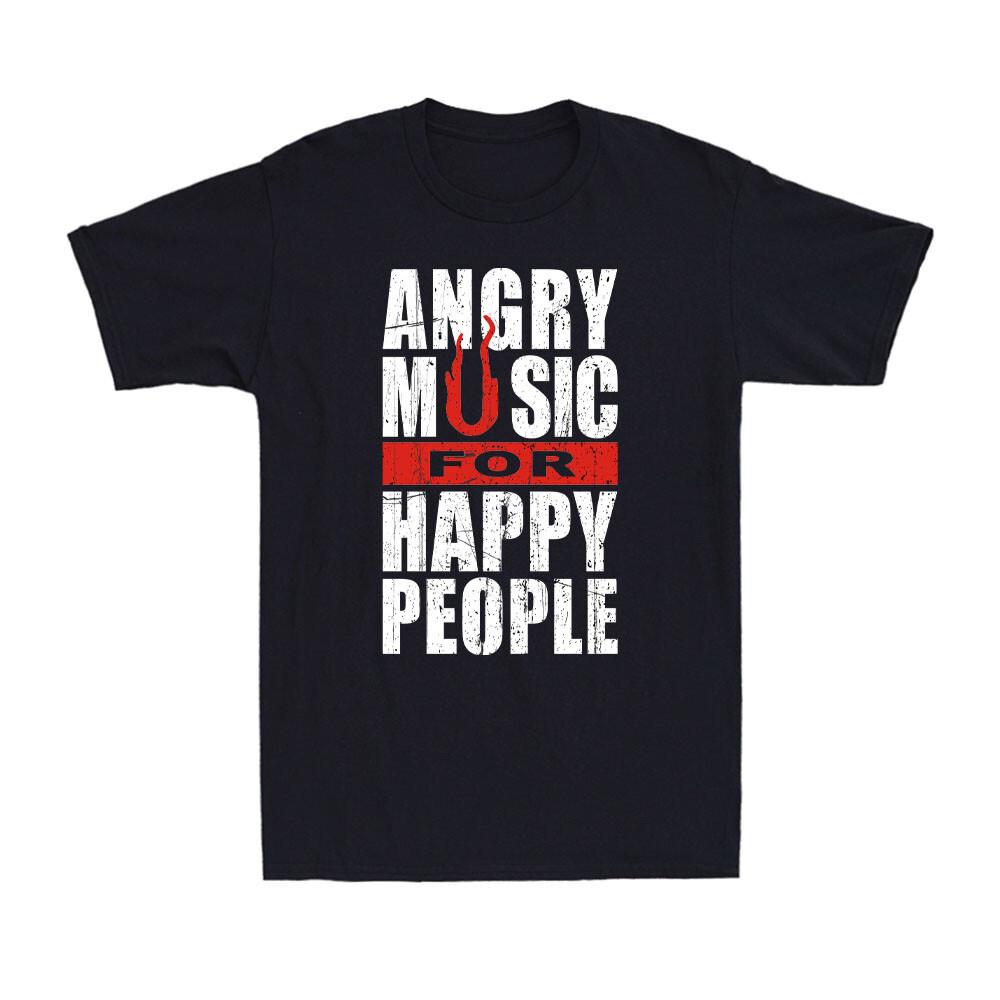 Angry Music For Happy People Funny Saying Quote Vintage Men s T-Shirt XXL