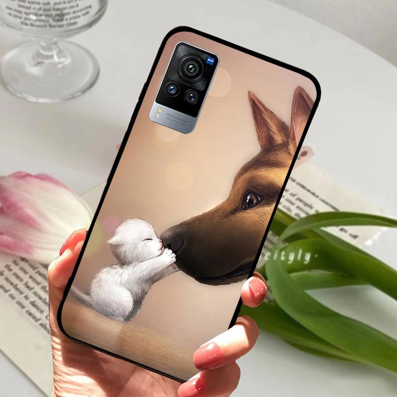 For VIVO X60 Pro 5G Case V2046 V2047A Cartoon Cute Matte Silicone TPU Soft Phone Cover For Vivo X60 X 60 Shockproof Coque Bumper