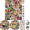 50-teiliges wasserfestes PVC-Aufkleber-Set mit einzigartigen Internet-Promi-Emoticon-Designs