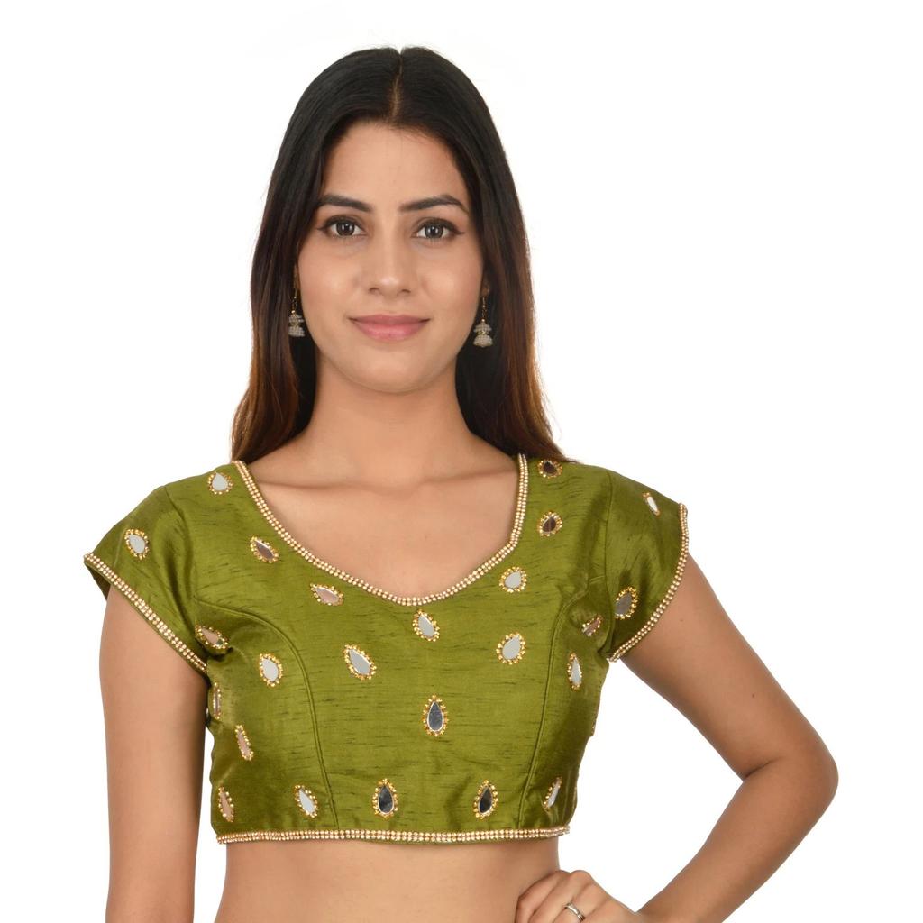 Women's Silk Blend Ethnic Blouse Indian Pakistani Wedding Party Wear Choli Dress
