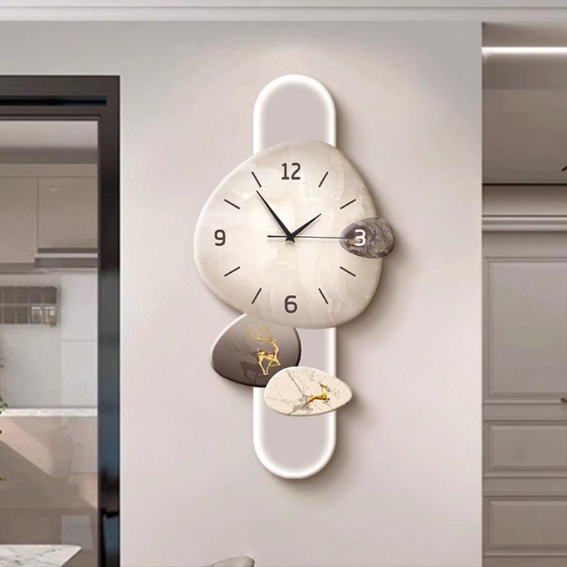 Creative Living Room Wall Clock Background Wall Decoration Clock Mural Minimalist Design Mute Hanging Painting Wall Watch