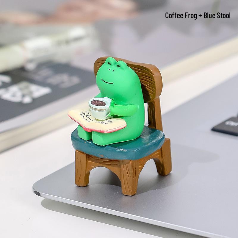 Frog Rocking Chair Cute Healing Decoration – Desktop Ornament for Office or Home