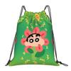 Custom Crayons Shins Chans Drawstring Bag Men Women Portable Gym Sports Sackpack Cartoon Shopping Storage Backpacks