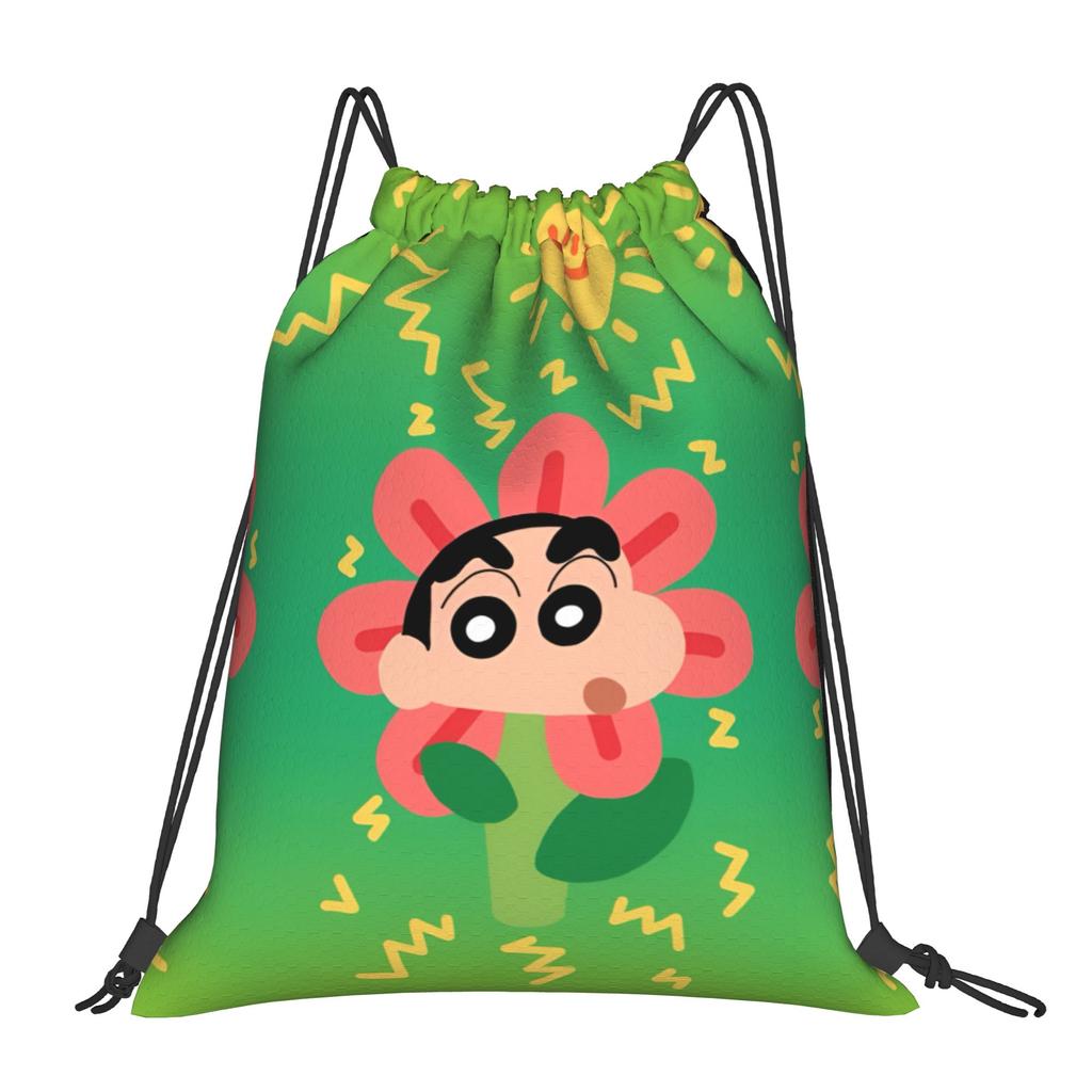 Custom Crayons Shins Chans Drawstring Bag Men Women Portable Gym Sports Sackpack Cartoon Shopping Storage Backpacks