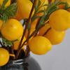 Artificial Lemon Branch with Green Leaves Fake Fruit Lemon Tree Decoration Lifelike Faux Greenery Stems for Home Dining Table Kitchen Decor