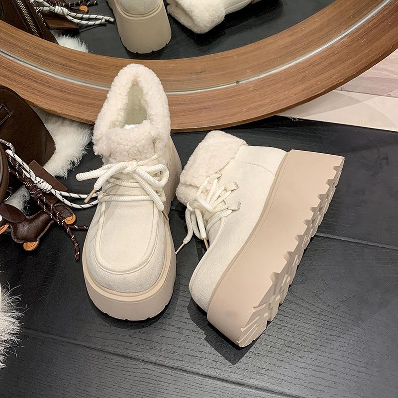 Bottes de neige chaudes pour femmes hiver 2025 automne et hiver nouvelles bottines chaussures en coton pour femmes velours épaissi bottes Martin bottes de neige