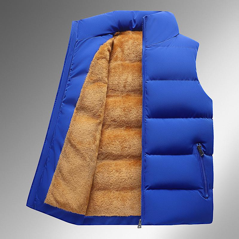 

Флисовый теплый жилет, пальто, мужской толстый хлопковый жилет, мужской осенне-зимний жилет, мужской жилет из овечьей шерсти и хлопка, мужской жилет XXL синий