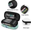 Pen Pencil Organizer 300D Polyester Large Capacity Smooth Zipper with Mesh Pocket Removable Divider and Pen Slots for Boys Girls