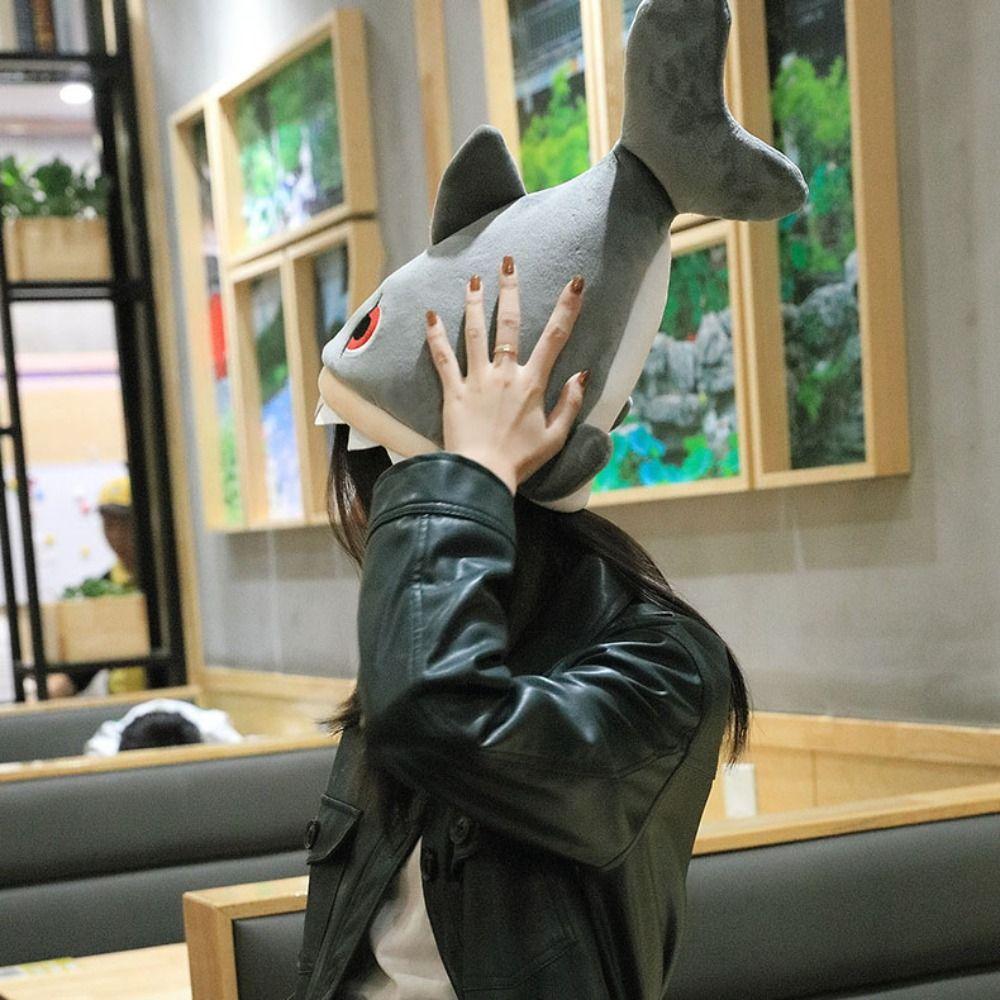 Event Dress Up Winter Warm Plush Toy Plush Shark Cap Animal Hat Performance Hat Cosplay Shark Hat