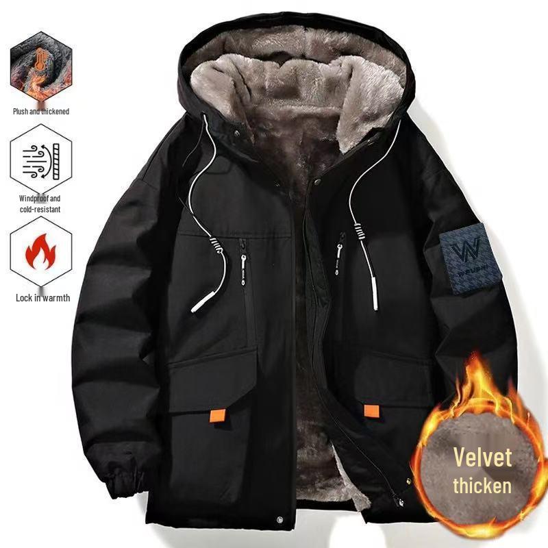2024 Winter Kapuzen-Winddichte Baumwollgepolsterte Arbeitsjacke