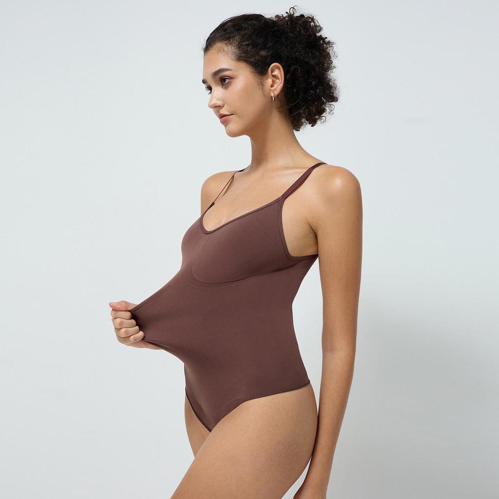 Super Elastic Lycra Seamless Thong Bodysuit: One-Piece Yoga Suit & Tummy Control Tank Top Shapewear Jumpsuit