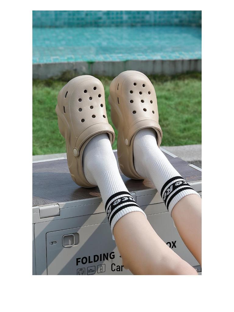 2025 Trendy Xiaohongshu Influencer Cute Cartoon Non-slip Thick-soled Summer Outdoor Closed-toe Slippers
