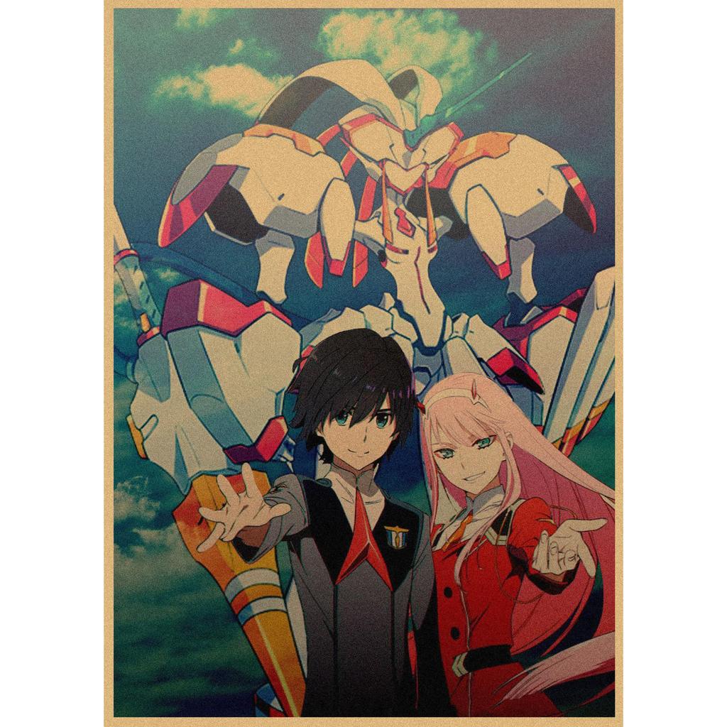 National Team DARLING In the FRANXX Retro Kraft Paper Anime Poster 261 for Wall Decoration