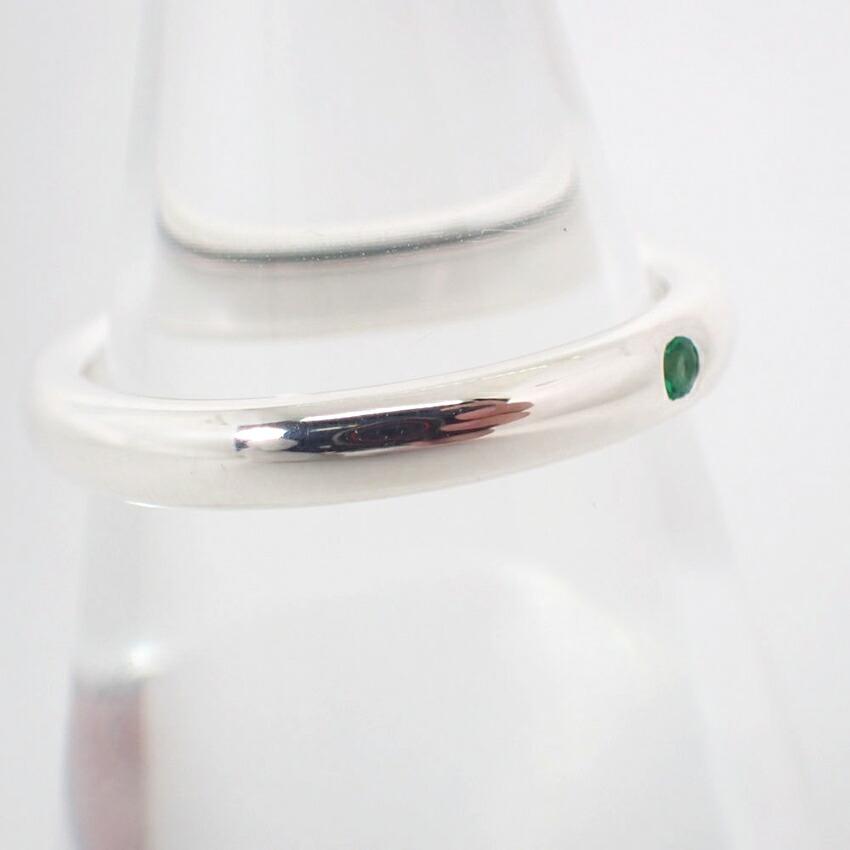 [Pre-owned] TIFFANY 925 Emerald Stacking Band Ring/Size 9/j39-2