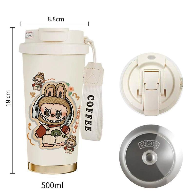 Labubu Thermos Cup High Value 316 Stainless Steel Coffee Cup Couple Student Portable Water Cup Gift Cup