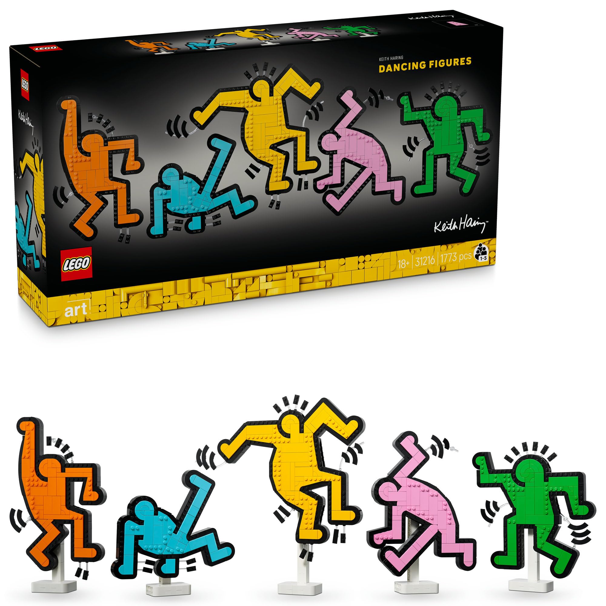 

LEGO Art Keith Haring Dancing Figures Painting Toy 31216 Interior Decor Gift for Men Women Stylish