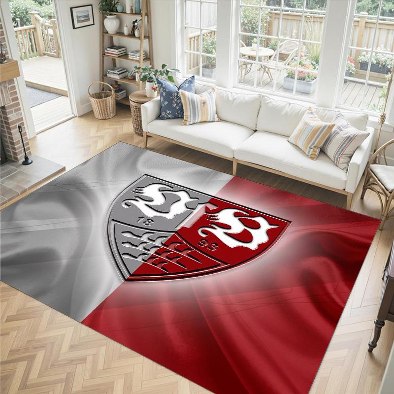 VfB Stuttgart Design Křišťálový Sametový Koberec Útulný Ne?Protiskluzová tištěná předložka do ložnice, obývacího pokoje, předsíně