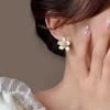 ZAKOL New Temperament Flower Earrings for Women Girls Sweet Korean Fashion Gold Color Crystal Zircon Party Accessories