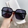 Sunglasses All-match Clear UV-proof` Ultralight Fashion Big Square Frame Gradient Sun Glasses for Taking Vacation