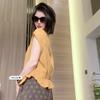 Korean Version of V-neck Flying Sleeve Shirt Women's Summer New Thin Loose Commuter Short Top