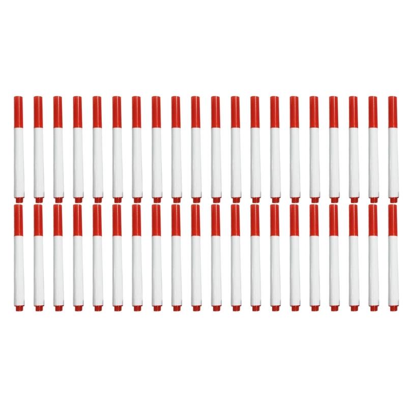 40 шт. стираемых маркеров для белой доски, быстросохнущие маркеры на водной основе для белой доски, классной доски, доски объявлений, наконечник 1 мм красный