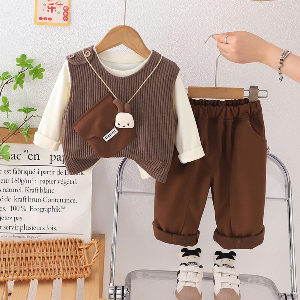 Kids Casual Long-Sleeve Set, Comfortable Daily Wear Outfits