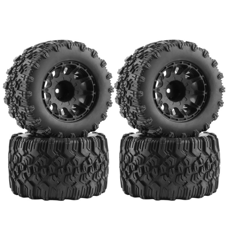 12mm Hex RC Wheels and Tires 2.8" Preglued Upgrades Wheels and Tires for 1/10 RC Truck Car Slash 4x4 2WD Rustler, Stampede