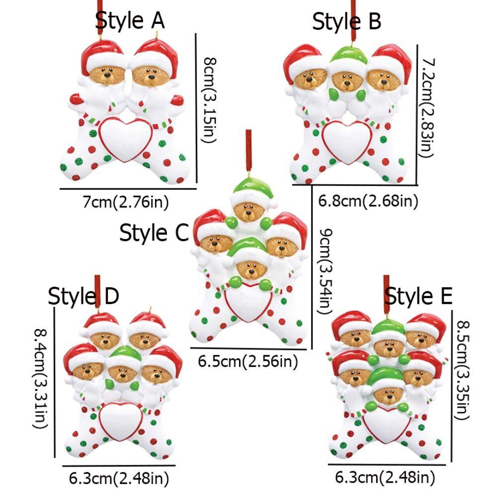 Resin Christmas Brown Bear Pendant Love DIY Name Pendants Christmas Tree Decoration  Christmas Day