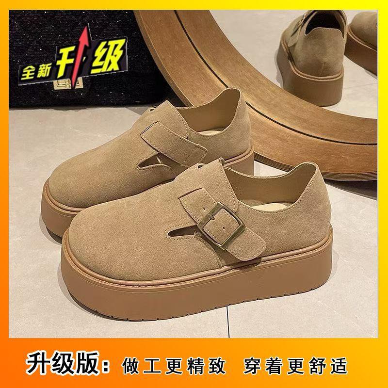 Muffin thick-soled all-inclusive snow boots 2025 autumn and winter new popular height increase versatile one-pedal loafer velvet cotton shoes