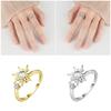 Anti Stress Spinner Ring For Women Adjustable Copper Jewelry With Floral Zircon Accents Anxiety Relief Gift