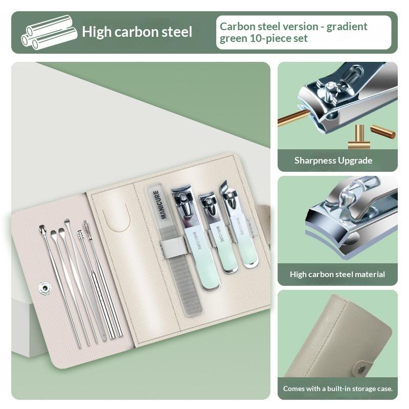 Stainless Steel Nail Clipper Set With Ultra Sharp Blades Portable Case For Home Travel Manicure Grooming