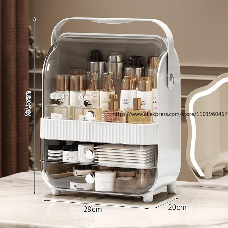 High-Grade Acrylic Cosmetic Storage Box Dustproof Desktop Organizer Rack for Vanity Skincare Makeup