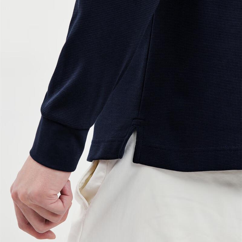 SEPTWOLVES Men's Waffle Long-Sleeve Polo Shirt