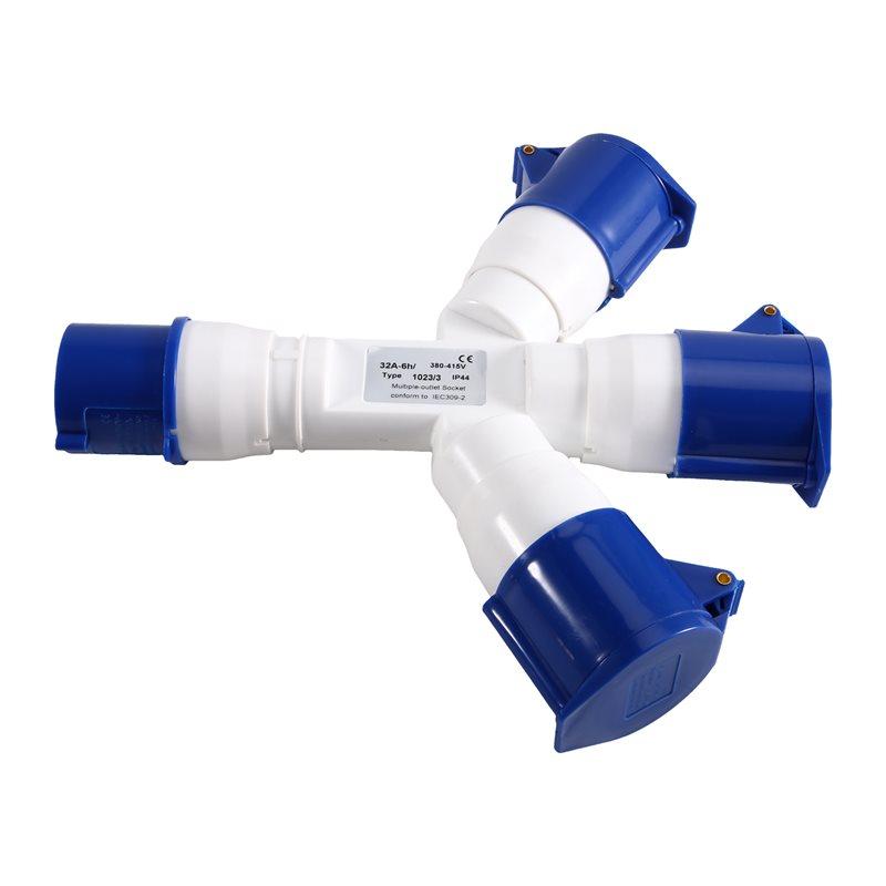 ABYN-32A 3 Pin 3 Way Y-Type Industrial Plug AC380-415V Multi-Function Waterproof Industrial Field Plug