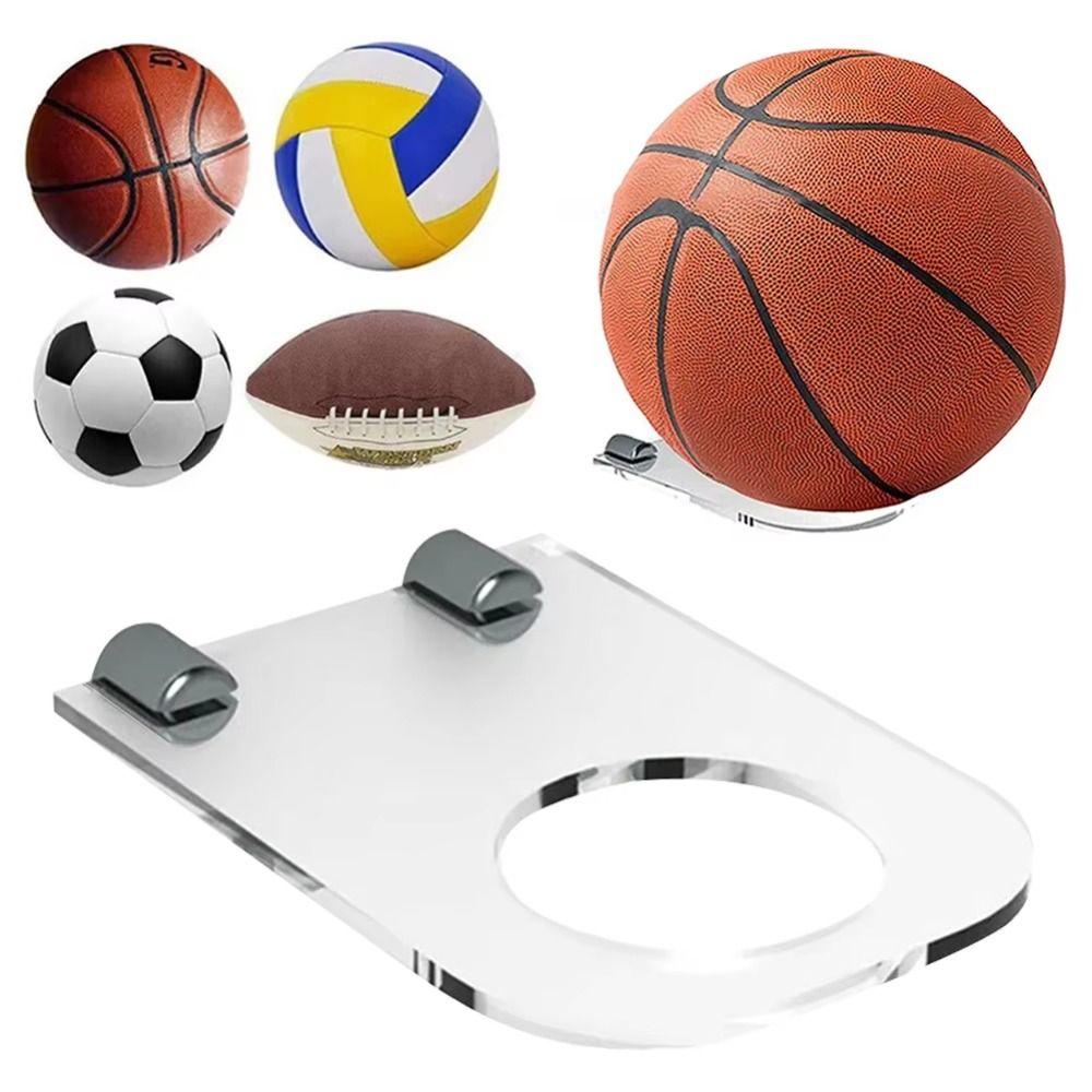 Space Saving Basketball Bracket Holds Wall Mount Soccer Display Rack  Volleyball Rugby