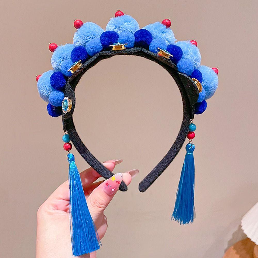 Tassel Chinese New Year Headwear Tang Suit Hair Hoop Hanfu Headwear Beijing Opera Headband  Girls