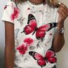 Summer Women's 3D Printed Crew Neck T-Shirt Fashion Versatile Trend Casual Breathable