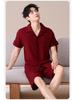 Damen Rot Antibakterielles Baumwoll-Nachthemd Pyjama-Set—Kurzarm, Shorts, Hochzeits- & Tierkreiszeichen-Motive