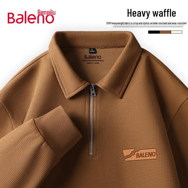 

Baleno Men s American Casual Retro Half-Zip Polo Sweatshirt 3XL