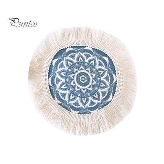 Descanso de Panela Antiderrapante para Cozinha, Jogo Americano Tecido de Algodão Estilo Boho, Jogo Americano de Mesa com Franjas de Borla para Pratos de Jantar, Jogo Americano Lavável a Quente, Suporte de Panela Resistente para Pratos Quentes,