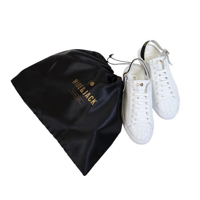 Sneakers for Crocodile BLACK WHITE [Hyde & Jack] Men, Authentic, Cool, Casual, Eye-catching, Gentleman, Men's, Brand, Gift, Leather, Cowhide, Low-cut,