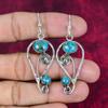 Boucles d'oreilles en argent sterling 925 massif, bijoux anciens, en turquoise bleue et cuivre, faites à la main, pour un cadeau de fiançailles