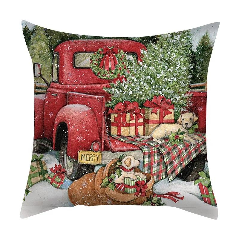 Christmas Themed Pillowcases Car Accessories Office Santa Claus Living Room Sofa Home Pillowcases