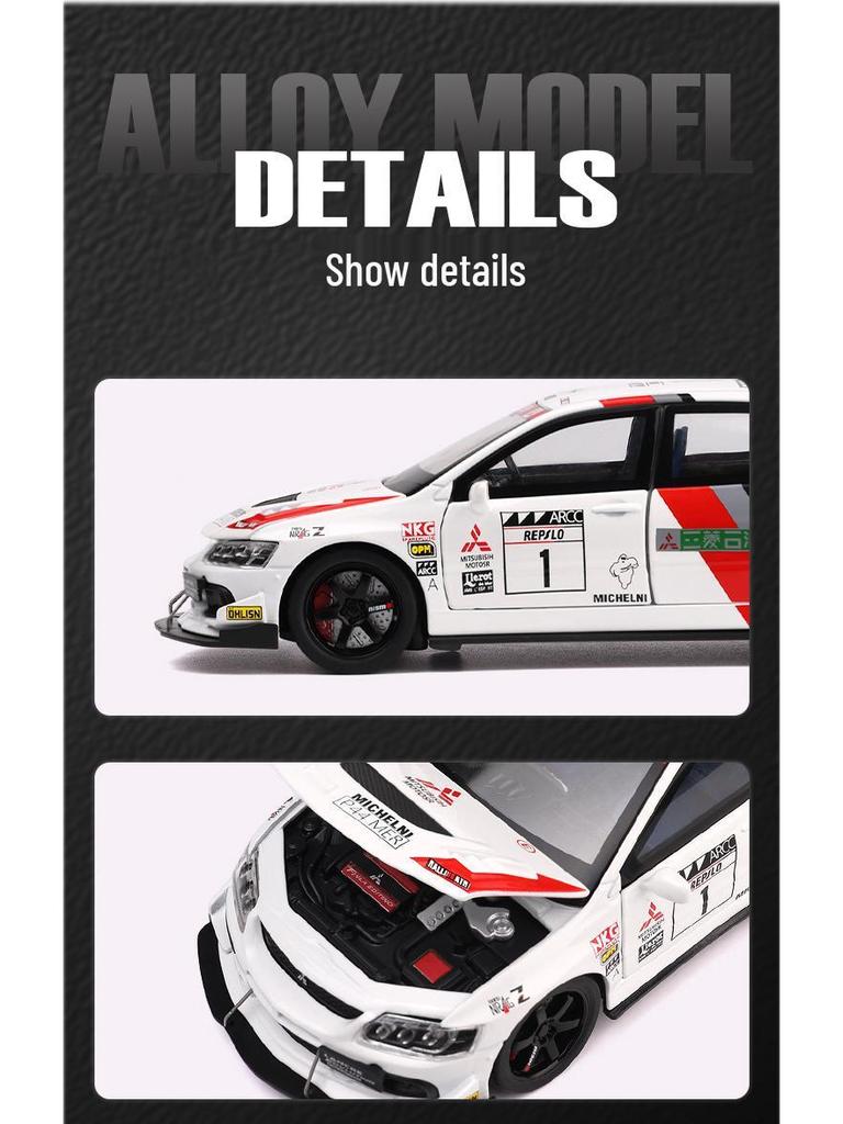 Mitsubishi Evo 1:32 Alloy Car Model with Pull-Back and Sound Effects - EVO Rally Series Collectible Ornament
