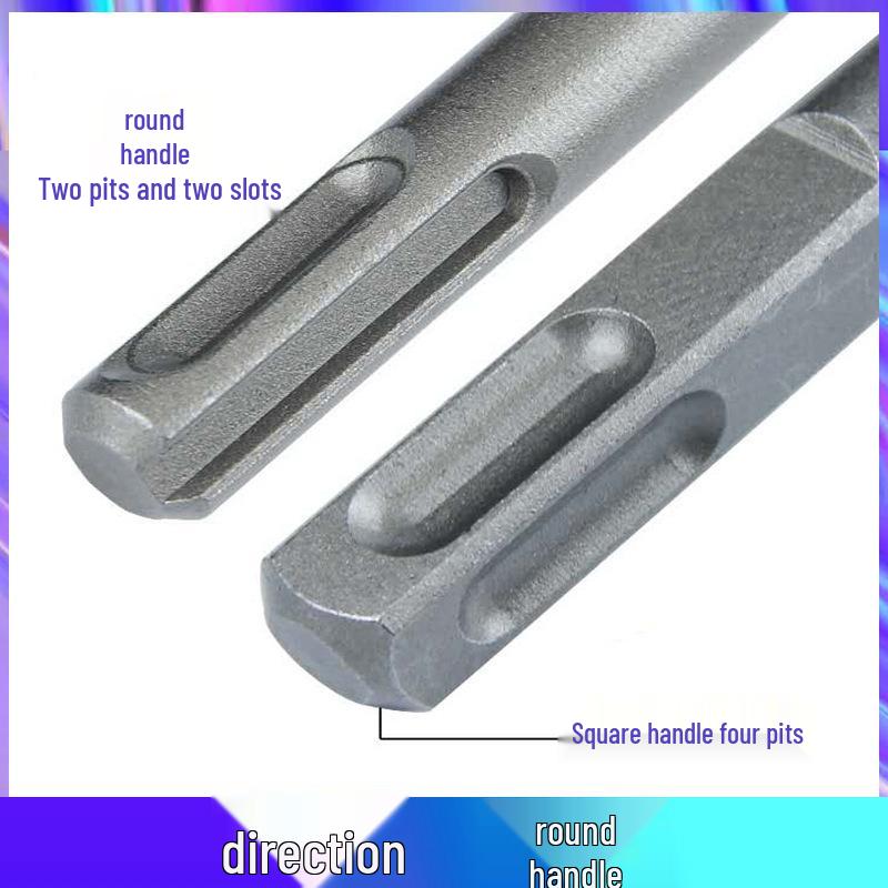 מקדח פטיש 6 מ"מ לבטון: מקדח מרובע ועגול מסגסוגת לחדירת קיר