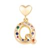 18K Gold-Plated Zircon Necklace with Cross and Colorful Letter Pendants